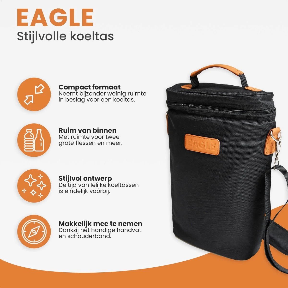 Eagle Koeltas - Compacte Koeltas - Stoffen Tas - Strandtas - Mini Koelbox 2 Eagle Koeltas - Compacte Koeltas - Stoffen Tas - Strandtas - Mini Koelbox - Afbeelding 2