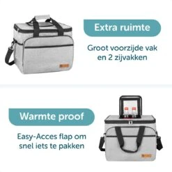 ForDig Koeltas XL Grijs (30 Liter) - Gemaakt Van 600D Polyester Met PEVA-Voering - Ruimte Voor 40 Blikjes Of 20 Halve Liter Flessen - Opvouwbaar Koel Tas Met Easy-Acces Flap - Ruimte Voor Bestek - Picknick Cool Bag - Coolerbag - Grote Cooler -Buitenkampeer Winkel 1200x1200 1657
