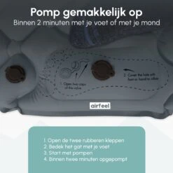 AirFeel Opblaasbaar Slaapmatje - Ingebouwde Pomp En Kussen - Lichtgewicht - 196 X 60 X 6cm - Gray -Buitenkampeer Winkel 1200x1200 240