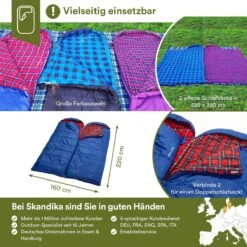Skandika Dundee Flannel-R Slaapzak – Slaapzakken – Slaapzakken Volwassen - Maat M – Unisex - Katoen, Luxe Kwaliteit, Dubbele Slaapzak, 3 Seizoenen, Tot -20°C - 220 X 80 Cm - Outdoor Kampeerslaapzak – Ritssluiting Rechts - Grijs/geel -Buitenkampeer Winkel 1200x1200 475