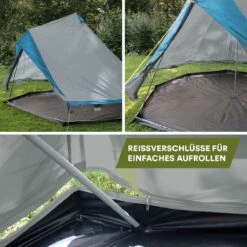 Skandika Tipii II Tent – Tipi-tenten – Teepee – 8 Persoons Campingtent – Muggengaas – 250 Cm Stahoogte – Uitneembare Tentvloer – 3000 Mm Waterkolom – Indische Tent, Partytent, Festivaltent – Outdoor, Camping, Tuin – Kamperen – Grijs/turquoise -Buitenkampeer Winkel 1200x1200 48