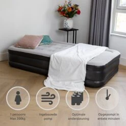 BluMill Eenpersoons Luchtbed - Met Ingebouwde Pomp - Luchtbed Zelfopblazend - Incl. Draagtas - 191x99x36 Cm -Buitenkampeer Winkel 1200x1200 513