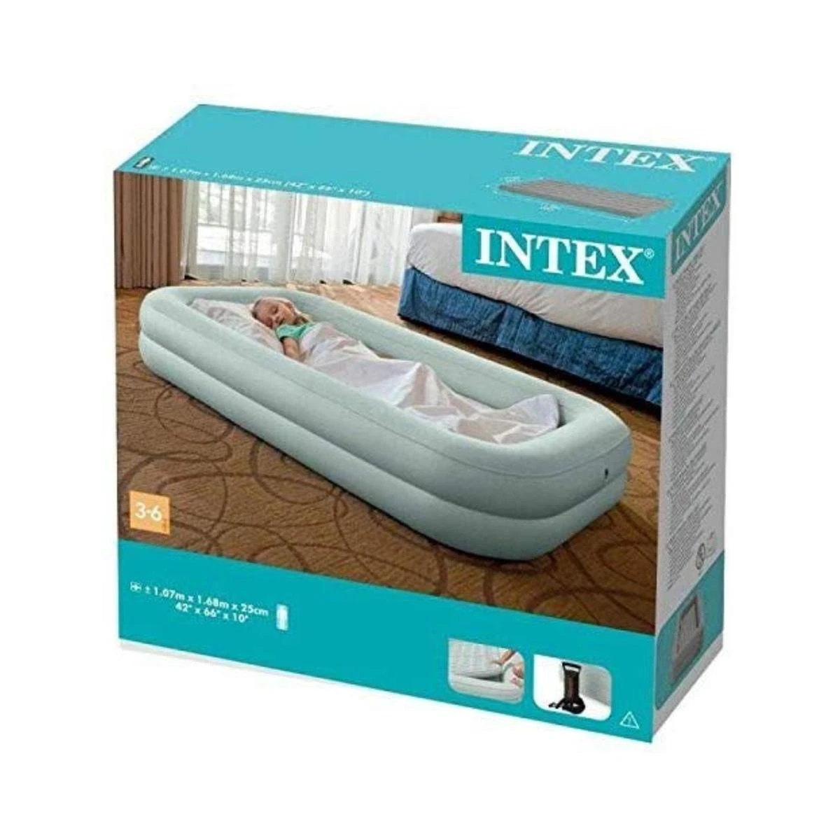 Intex Luchtbed - Kinder Reisbed - 1 Persoons - Slaapgedeelte: B71 X L132 X H10 - Met Reparatieset 7 Intex Luchtbed - Kinder Reisbed - 1 Persoons - Slaapgedeelte: B71 X L132 X H10 - Met Reparatieset - Afbeelding 7