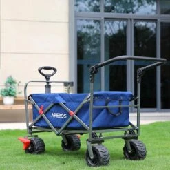 AREBOS Handkar | Transportwagen | Apparatuurwagen | Opvouwbaar | Duwstang| Blauw -Buitenkampeer Winkel 1200x1200 623