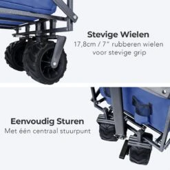 LifeGoods Bolderkar - Opvouwbaar - Tot 80KG - 94L - Wasbaar Polyester - 98x45cm - Blauw/Grijs -Buitenkampeer Winkel 1200x1200 640