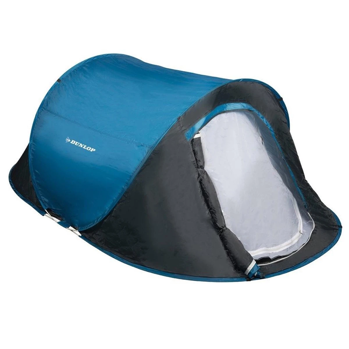 Dunlop Pop Up Tent 220 X 120 X 90 Cm - Grijs/ Blauw - 1 Persoons 8 Dunlop Pop Up Tent 220 X 120 X 90 Cm - Grijs/ Blauw - 1 Persoons - Afbeelding 8