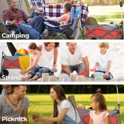 LifeGoods Bolderkar - Opvouwbaar - Tot 80KG - 94L - Wasbaar Polyester - 98x45cm - Rood/Grijs -Buitenkampeer Winkel 1200x1200 697