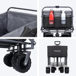 LifeGoods Bolderkar - Opvouwbaar - Tot 80KG - 94L - Wasbaar Polyester - 98x45cm - Zwart/Grijs -Buitenkampeer Winkel 1200x1200 723