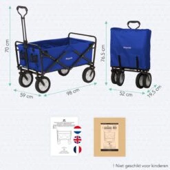 LifeGoods Bolderkar - Opvouwbaar - Draaibare Wielen - 2 Standen - 70KG Draagkracht - Blauw 17 LifeGoods Bolderkar - Opvouwbaar - Draaibare Wielen - 2 Standen - 70KG Draagkracht - Blauw -Buitenkampeer Winkel 1200x1200 739