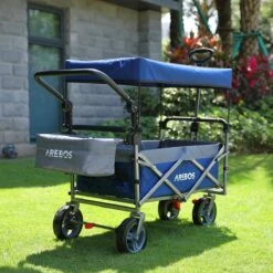 AREBOS Premium Steekwagen Met Dak Opvouwbare Tuinkar Handkar Bolderkar Blauw / Grijs 15 AREBOS Premium Steekwagen Met Dak Opvouwbare Tuinkar Handkar Bolderkar Blauw / Grijs -Buitenkampeer Winkel 1200x1200 801