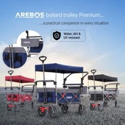 AREBOS Premium Steekwagen Met Dak Opvouwbare Tuinkar Handkar Bolderkar Blauw / Grijs 19 AREBOS Premium Steekwagen Met Dak Opvouwbare Tuinkar Handkar Bolderkar Blauw / Grijs -Buitenkampeer Winkel 1200x1200 803