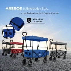 AREBOS Handwagen Vouwbare Dak Handwagen Vouwbare Trolley Uitrustingswagen Blauw -Buitenkampeer Winkel 1200x1200 818