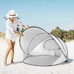 Deryan Luxe Pop Up Strandtent XXL - Anti-UV 50+ - Zilver -Buitenkampeer Winkel 1200x1200 89