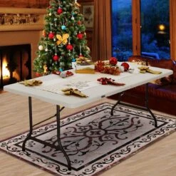 Casaria Tuintafel Opvouwbaar – Met Draaggreep 220x70 Cm – Wit -Buitenkampeer Winkel 1200x1200 901