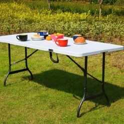 Casaria Tuintafel Opvouwbaar – Met Draaggreep 220x70 Cm – Wit -Buitenkampeer Winkel 1200x1200 903