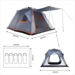Where Tomorrow Gezinstent Met Zonnendak 300X395X200 Cm- Grijs - 5 Persoons -Buitenkampeer Winkel 1200x1200 93