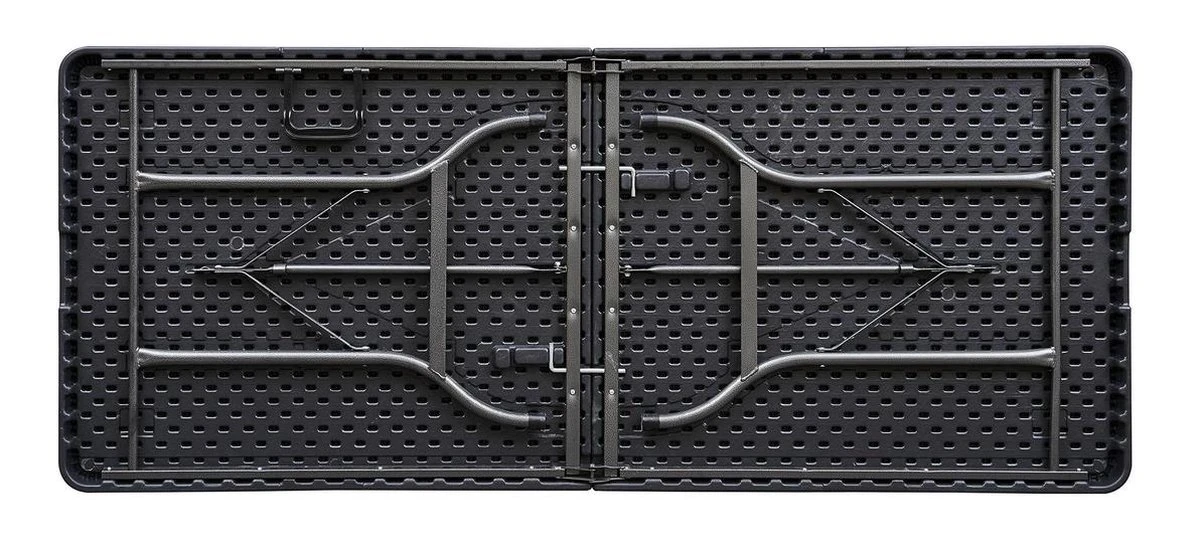 ERRO Vouwtafel - Wickerlook - 180x74cm - Zwart 2 ERRO Vouwtafel - Wickerlook - 180x74cm - Zwart - Afbeelding 2