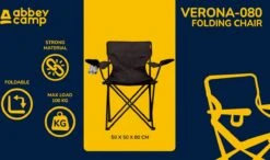 Abbey Camp Campingstoel - Vouwstoel - Zwart -Buitenkampeer Winkel 1200x710 3