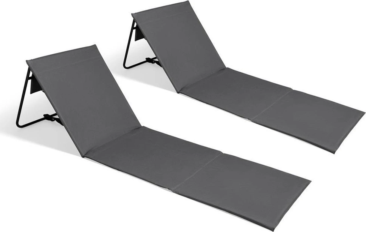 Intimo Strandmat - 2 Stuks - Grijs - 100x51x41cm 1 Intimo Strandmat - 2 Stuks - Grijs - 100x51x41cm