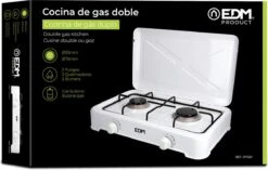 EDM 2-Pits Gaskooktoestel - Camping - Wit - 46x30x12 Cm -Buitenkampeer Winkel 1200x761 5