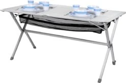 Campart Campingtafel XL TA-0806 - Opvouwbaar, Lichtgewicht En Met Verstelbare Poten - Kampeertafel Inklapbaar Inclusief Opbergtas - 140 X 80 X 70 Cm - Wit -Buitenkampeer Winkel 1200x793 4