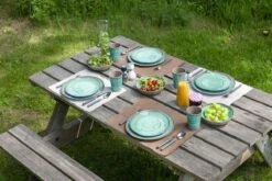 Bo-Camp Servies Halo - 12 Delig Melamine - Aqua -Buitenkampeer Winkel 1200x800 251