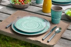 Bo-Camp Servies Halo - 12 Delig Melamine - Aqua -Buitenkampeer Winkel 1200x800 252