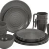 Bo-Camp Campingservies - 100% Melamine - 16-delig - Stone - Grijs