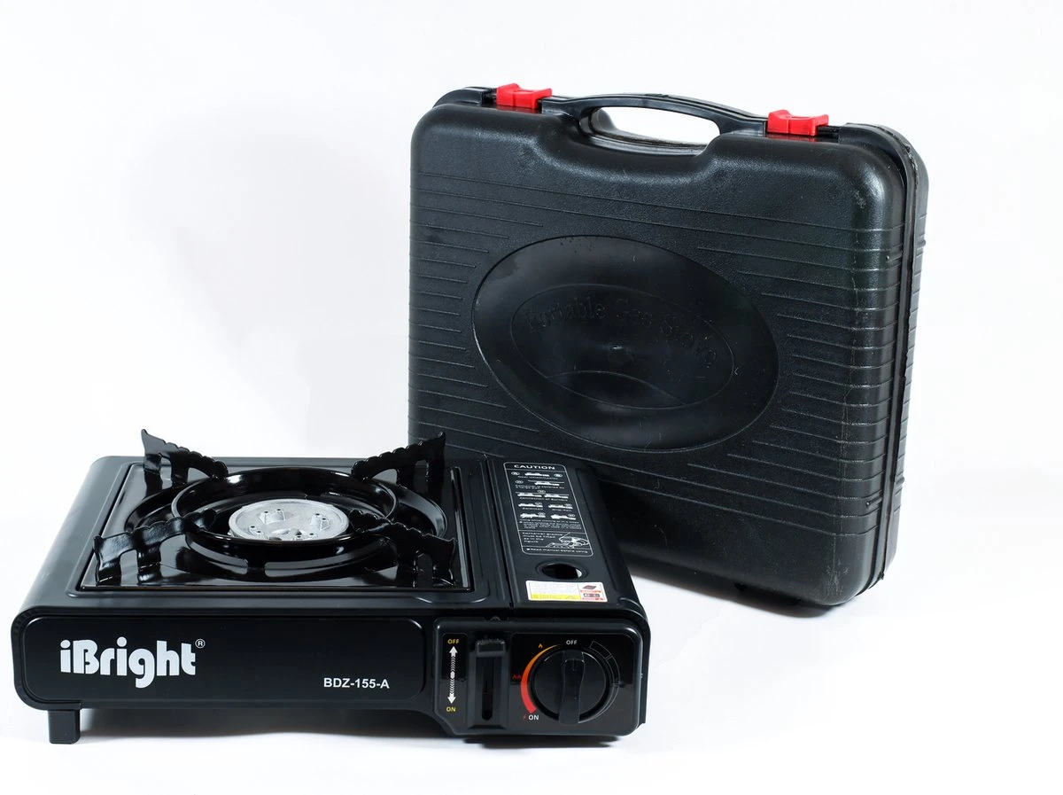 IBright Draagbare Camping Kooktoestel - Gasbrander - 1 Pits Gaspit - Elektrische Ontsteking - 2900 Watt - Met Koffer - Zwart 1 IBright Draagbare Camping Kooktoestel - Gasbrander - 1 Pits Gaspit - Elektrische Ontsteking - 2900 Watt - Met Koffer - Zwart