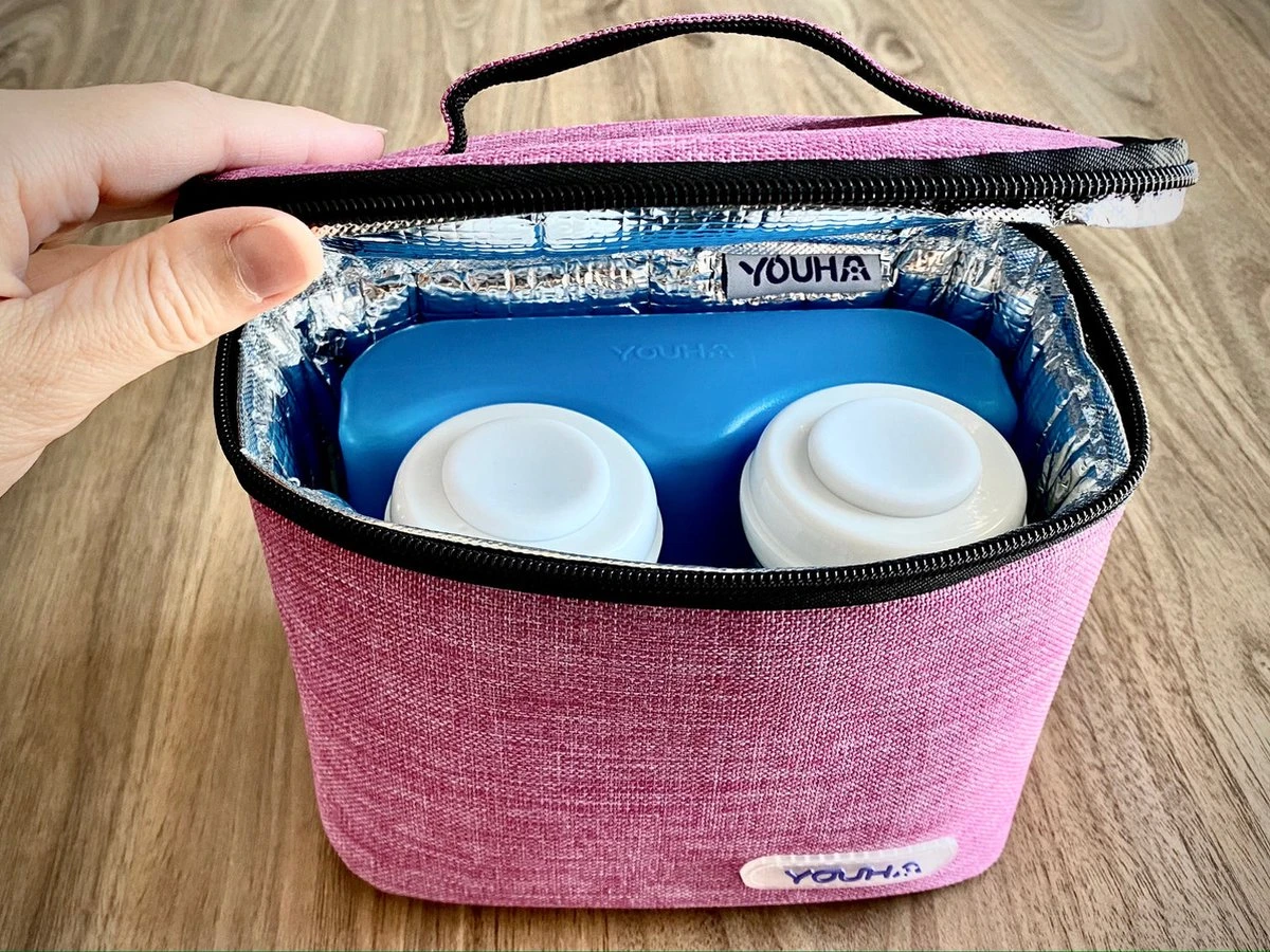 Youha® Koeltas Met Koelelement - Babymelk Koelen - Moderne Moedermelk Tas - Babymelk Koud Houden - Handig Draadbaar - Kleur: Roze/Paars 3 Youha® Koeltas Met Koelelement - Babymelk Koelen - Moderne Moedermelk Tas - Babymelk Koud Houden - Handig Draadbaar - Kleur: Roze/Paars - Afbeelding 3