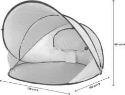 Deryan Luxe Pop Up Strandtent XXL - Anti-UV 50+ - Zilver -Buitenkampeer Winkel 1200x907