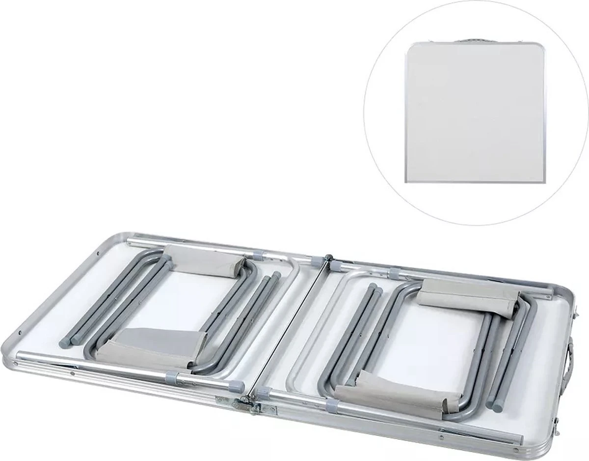 Merkloos Campingtafel - Opklapbaar - 75 X 55 X 70 Cm - Compact - Met Handvat 2 Merkloos Campingtafel - Opklapbaar - 75 X 55 X 70 Cm - Compact - Met Handvat - Afbeelding 2