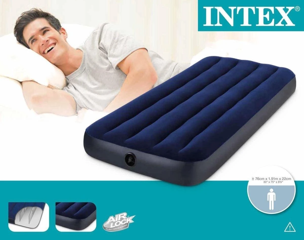 Intex Downy Twin Luchtbed - 1-persoons - 191x76x22 Cm 3 Intex Downy Twin Luchtbed - 1-persoons - 191x76x22 Cm - Afbeelding 3