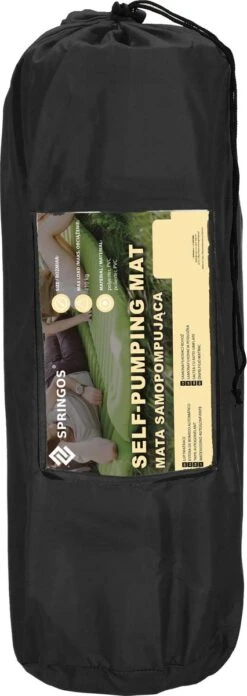 Springos Slaapmat | Zelfopblazend | 180 Cm | Inclusief Hoes | Zwart -Buitenkampeer Winkel 426x1200