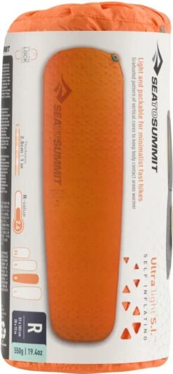 Sea To Summit UltraLight S.I. Regular - Zelf Opbaasbare Slaapmat - 2.5cm - 550g - Oranje -Buitenkampeer Winkel 556x1200