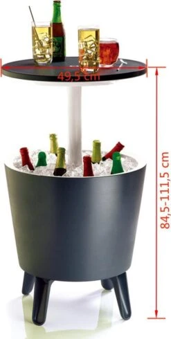 Keter Coolbar Partytafel – 49,5x49,5x57cm - Antraciet -Buitenkampeer Winkel 605x1200 1