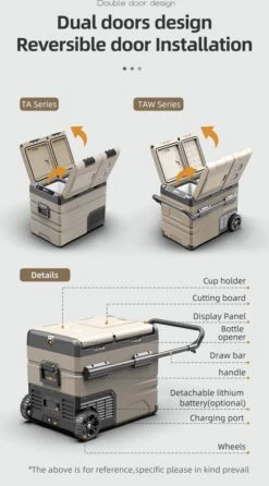 Alpicool 55L - Koelkast/vriezer - 12V-24V/230V - Compressor - APP - Voor Auto En Huis - Outdoor Camping Benodigdheden -Buitenkampeer Winkel 664x1200