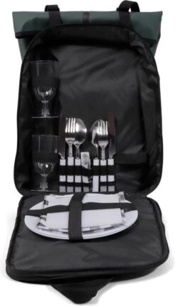 Norländer Picknick Rugtas - Koeltas - Inclusief Bestek - Groen -Buitenkampeer Winkel 687x1200