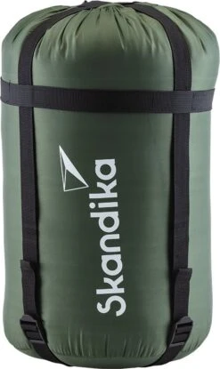 Skandika Vegas-R XXL Slaapzak - Mummieslaapzakken – Slaapzakken Volwassen – Maat XXL – Mummie Slaapzak - Unisex - Katoen, Luxe Kwaliteit, Koppelbaar, 3 Seizoenen, 220 X 110 Cm, -12° Tot -15°C, Outdoor Kampeerslaapzak – Ritssluiting Rechts - Groen -Buitenkampeer Winkel 715x1200