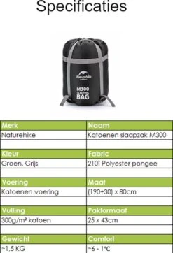 Naturehike® Slaapzak Katoen - 6 Tot 1 Graden - Slaapzakken Volwassenen - 220*80cm - 4 Seizoenen Slaapzak Lente, Zomer, Herfst & Winter - Lichtgewicht & Waterdicht -Buitenkampeer Winkel 818x1200