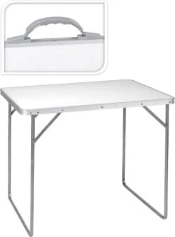 GENERIC Campingtafel Wit - 80 X 60 X 69 Cm - Tuintafel - Inklapbaar