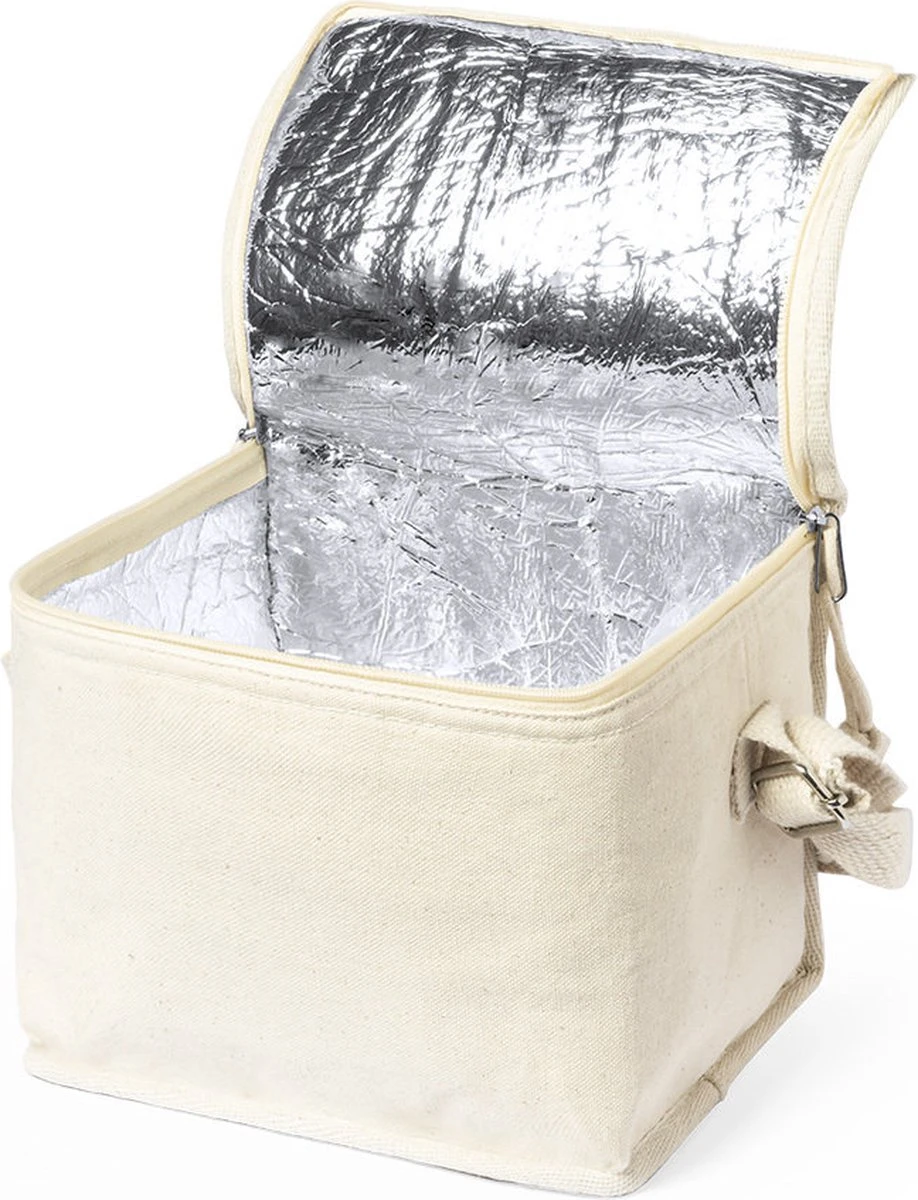 Merkloos Koeltas - Lunchtas - Koeltasje Lunch - Koelelementen - Isolatie - Volwassenen - Dames - Heren - 17 X 22 Cm - Katoen - Gebroken Wit 3 Merkloos Koeltas - Lunchtas - Koeltasje Lunch - Koelelementen - Isolatie - Volwassenen - Dames - Heren - 17 X 22 Cm - Katoen - Gebroken Wit - Afbeelding 3