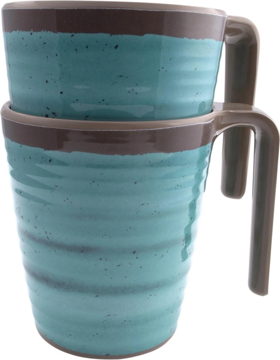 Bo-Camp - Mok - Halo - L - 4 Stuks - Aqua 2 Bo-Camp - Mok - Halo - L - 4 Stuks - Aqua - Afbeelding 2