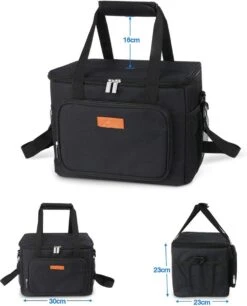 Lunchtas - Koeltas Voor Dames En Heren - Cool Bag - 4 Laags Geïsoleerde Koeltas - Kleine Cooler - Lunch Box - Lunchtas 15 Liter- Zwart -Buitenkampeer Winkel 969x1200 4