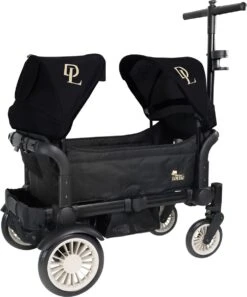 Deryan Luxe Sandy Bolderkar - Duo Buggy - Tandem Buggy - Opvouwbaar - Inklapbare Bolderwagen - Duo Kinderwagen - Zwart -Buitenkampeer Winkel 999x1200
